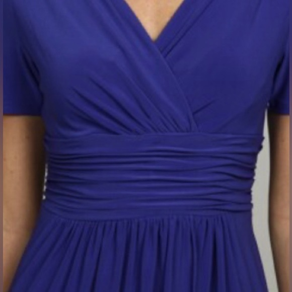 Like New EVAN-PICONE Women’s Blackberry Ruched Waistbanded Midi Dress - Picture 2 of 9